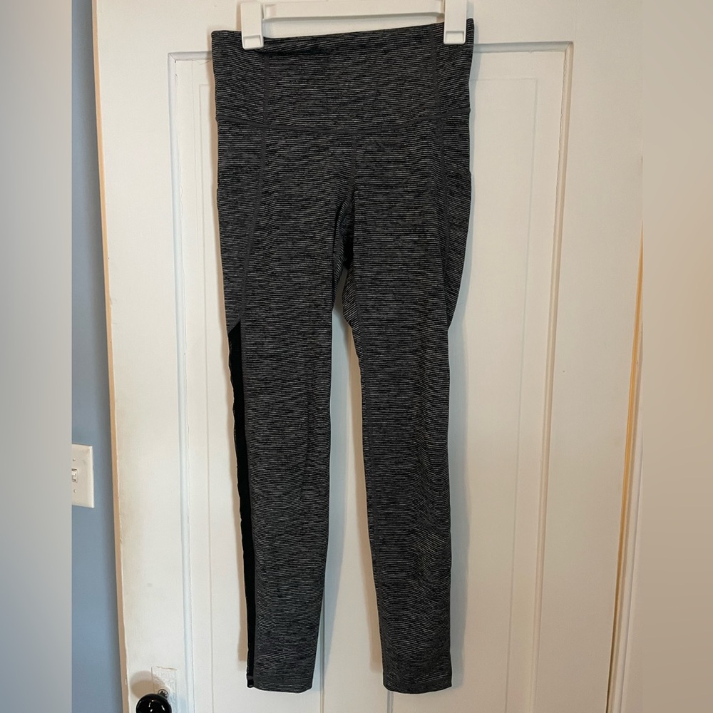 Old Navy Active dark dray and black striped leggings